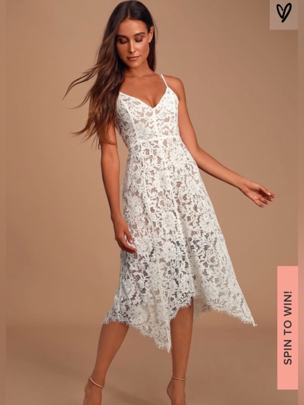 Lulus One Wish White Lace Midi Dress
